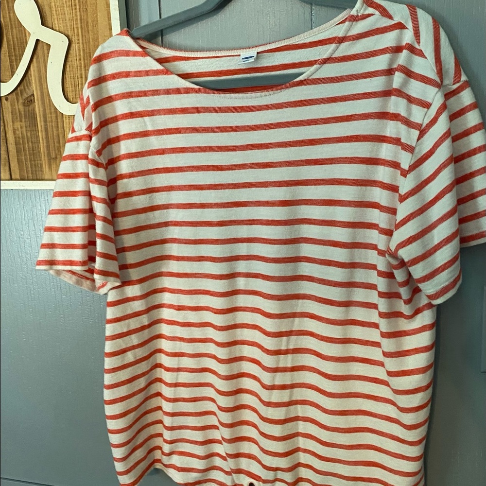 Cream colored striped top